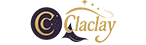 Logo of Claclay featuring elegant typography with a double-C emblem on the left, inspired by magical themes.