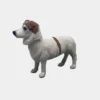 Left side view of a custom clay pet sculpture modeled from a dog photo