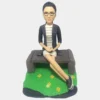 Custom Clay Figurine of a Woman Sitting on a Bench – Personalized Sculpture from Photo